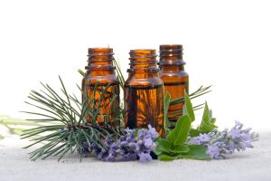 Aromatherapy Aroma Oil in Glass Bottles with Lavender Pine and Mint